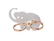 Mobile Phone Elephant Pattern Adhesive Finger Ring Stand Holder Silver Tone