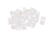 Unique Bargains 20 Pcs RJ45 8P8C Telephone Clear Plastic Cable Plug For Flat Wire