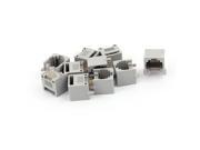 10pcs Gray Plastic RJ45 8P8C Modular PCB Mount Network Internet Jack Connector