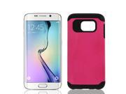 Shockproof 2 Layer Hard Bumper Protective Case Cover Fuchsia for Galaxy S6 i9200