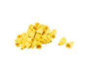 Computer Plastic Cat5 Network RJ45 Cable Connector Boots Plug Cover Yellow 50pcs