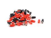 Plastic Handle Female RCA Phono Jack Socket Connector Adapter Red Black 30 Pairs