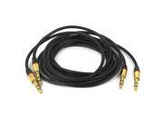 2pcs Black 3.5mm Male to Male Jack Round Audio Stereo Cable 4Ft for PC MP3 MP4