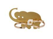 Cellphone Elephant Pattern Adhesive Finger Ring Stand Holder Gold Tone