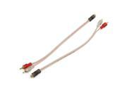 2pcs RCA 1 Female to 2 Male Splitter Stereo Audio Extension Cable Wire 31cm Long