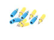 10Pcs Blue Yellow Plastic Shell 4mm Dia Female Banana Socket Audio Binding Post