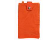 Dual Layer Magnetic Clasp Button Cell Phone Pouch Sleeve Bag Orange 18x11cm