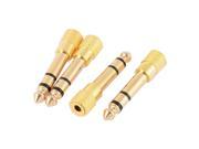 4pcs Audio 6.35mm Male to 3.5mm Female M F Stereo Headphone Plug Connector