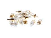 RCA Male Plug AV Audio Video Cable Adapter Connector Silver Tone White 16pcs