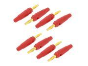 8pcs Red Plastic Insulated Jacket Audio Speaker Cable Cord Banana Plug Converter