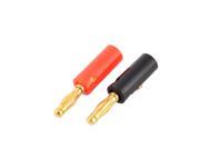 2pcs Red Black Plastic Insulation Cover Audio Speaker Cable Banana Plug Coupler