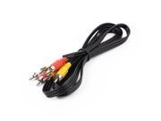 1.5Meter 5ft Long 3 RCA M M Computer Composite Audio Video AV Extension Cable
