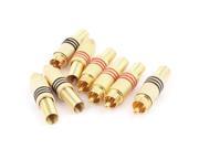 8pcs Metal Solderless Spring Male RCA Plug Video Coaxial Cable Adapter Connector