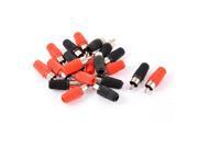 20pcs Red Black Straight RCA Male Plug Jack Audio Video Coaxial Cable Connector