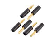 4pcs Black Insulated Cover Audio Speaker Cable Screw Type Banana Plug Connector