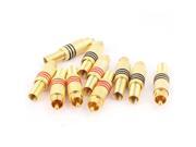 10pcs Metal Solderless Spring Male RCA Jack Plug Audio Coaxial Cable Connector