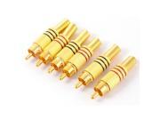 6pcs Metal Spring End RCA Male Plug Jack Audio Coaxial Cable Connector Adapter
