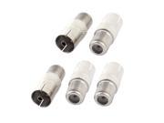 Unique Bargains F Type Female to TV PAL Female Straight RF Coaxial Adapter Connector 5pcs