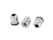 3 Pcs 15mm Dia PG9 Water Resistant Stainless Steel Cable Gland Joint Silver Tone