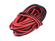 Unique Bargains 220V Black Red Indoor Outdoor PVC Insulated Electrical Wire Cable 6 Meter Long