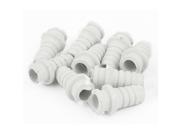 10 Pcs 7.5mm Inner Dia Rubber Strain Relief Cord Boot Protector Cable Hose White