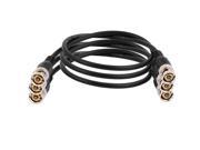 3Pcs BNC Male to Male Plug Connector Coaxial RF AV Audio Video Jumper Cable 0.5M