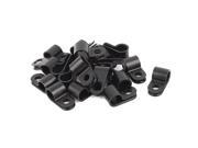 20Pcs Black Plastic R Type Cable Clip Clamp for 7.8mm Dia Wire Hose Tube