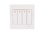 On Off Press Button 4 Gang 1 Way Wall Switch Home Light Lamp Control White