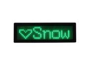 LED Badge Digital Scrolling Message Name Sign Display Rechargeable US plug Green