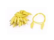 8pcs Yellow Dual Ended Test Leads Alligator Crocodile Clip Jumper Cable 47cm