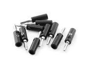 Audio Speaker Cable 4mm Banana Plug Connector Adapter Black Silver Tone 10pcs