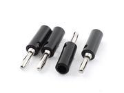 Audio Speaker Cable 4mm Banana Plug Connector Adapter Black Silver Tone 4pcs