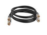 3Pcs BNC Male to Male Plug Connector Coaxial RF AV Audio Video Jumper Cable 1M