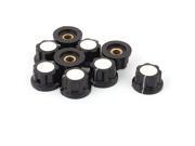 9 Pcs 23mm Top Rotary Knobs for 6mm Dia. Shaft Potentiometer Black Silver