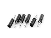 Audio Speaker Cable 4mm Banana Plug Connector Adapter Black Silver Tone 6pcs