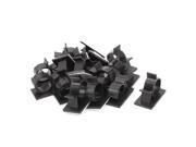 16 Pcs Self adhesive Cord Cable Tie Clamp Sticker Clip Holder Black 20.1mm