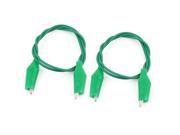 2pcs Green Insulated Boot Dual Ended Test Leads Alligator Clip Jumper Cable 47cm