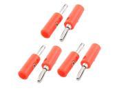 Audio Speaker Cable Wire 4mm Banana Plug Connector Adapter Red Silver Tone 6pcs