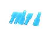 4.8mm Female Spade Wire Terminal Connector Insulated Cap Sleeve Cover Blue 5Pcs