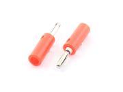 Audio Speaker Cable Wire 4mm Banana Plug Connector Adapter Red Silver Tone 2pcs