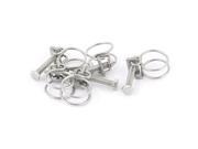 5 Pcs 19mm Dia. Double Wire Grip Cable Tight Pond Pump Hose Pipe Clip Bolt Clamp