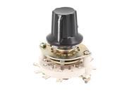 KCZ 2 Pole 4 Throw 6mm Shaft Band Channel Rotary Switch Selector w Cap