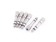 6.35mm Male to 3.5mm Female Stereo Audio Adapter Silver Tone 6Pcs