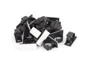 20 Pcs 16mmx39mm White Adhesive Backed Nylon Wire Adjustable Cable Clips Clamps