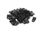 50Pcs Black Plastic R Type Cable Clip Clamp for 6mm Dia Wire Hose Tube