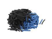 Electrical Cable Sleeve 50mm Long Heat Shrink Wire Wrap Tubing Blue Black 400Pcs
