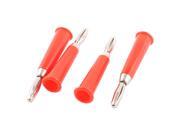 Audio Speaker 4mm Banana Horn Plug Connector Adapter Red Silver Tone 4pcs