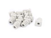 10pcs 5mm Inner Dia Rubber Strain Relief Cord Boot Protector Cable Sleeve Beige