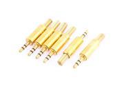 3.5mm Male Mono Audio Video Adapter Jack Connector 6 Pcs w Spring
