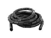 Black 3.2M 14mm OD Spiral Cable Wire Wrap Tube Computer PC Manage Cord
